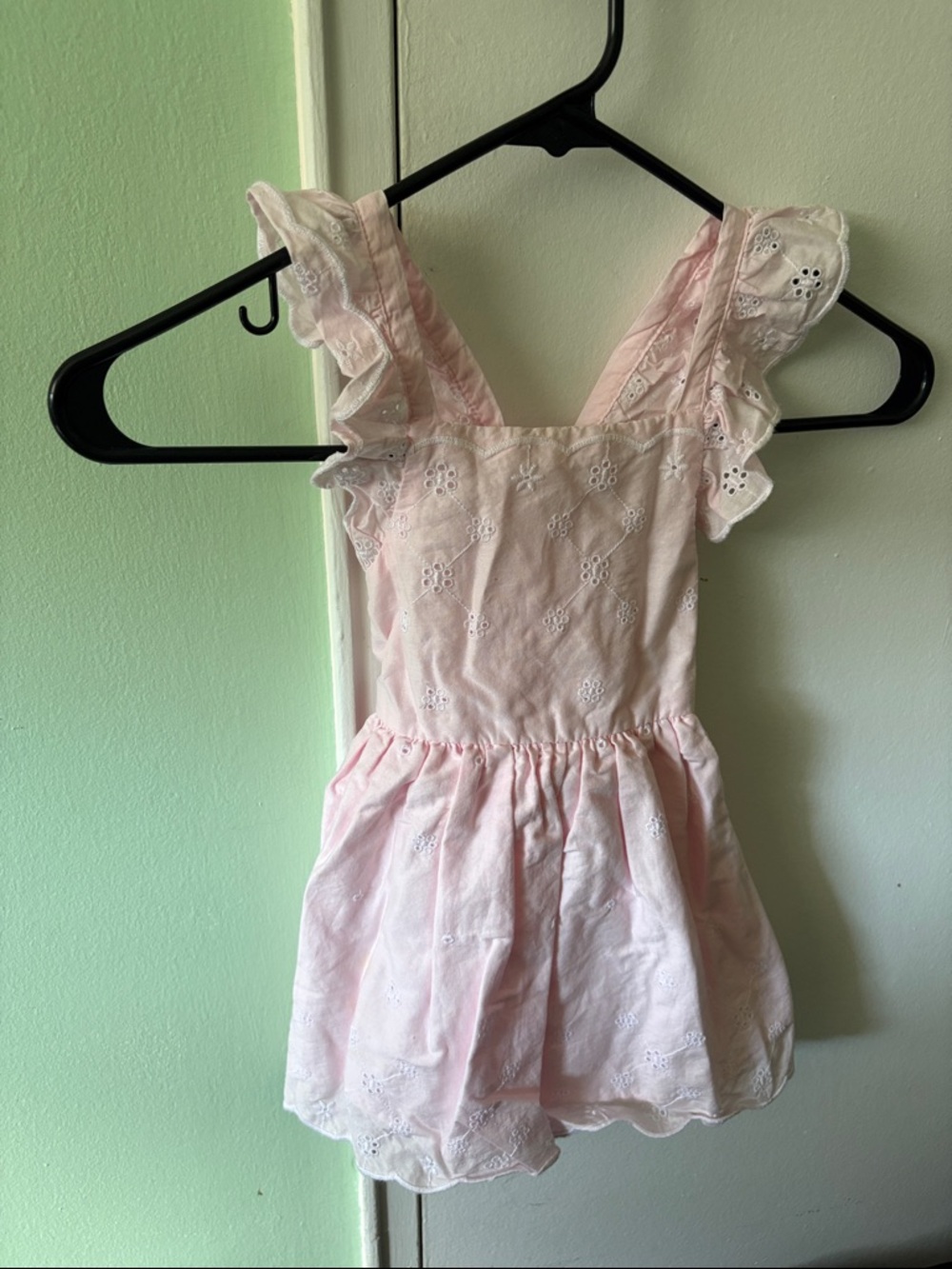 Cat & Jack Light Pink Eyelet Ruffle Strap Sundress, 2T